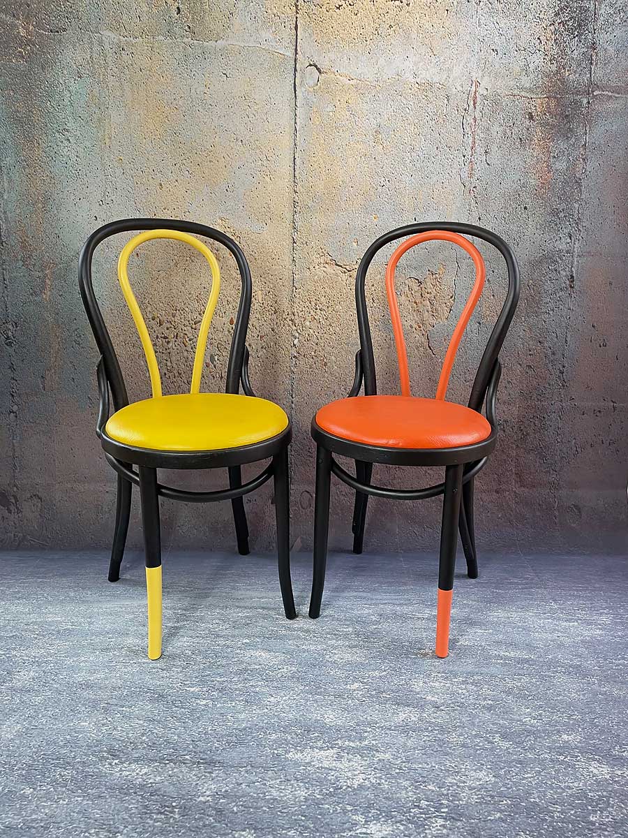 Hand painted bistro wooden chairs - Image 2