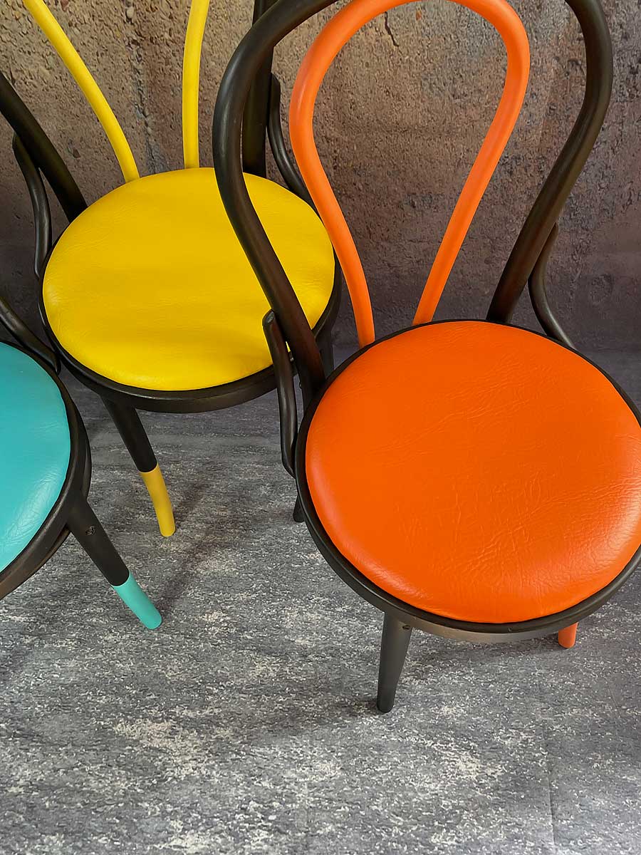 Hand painted bistro wooden chairs - Image 3