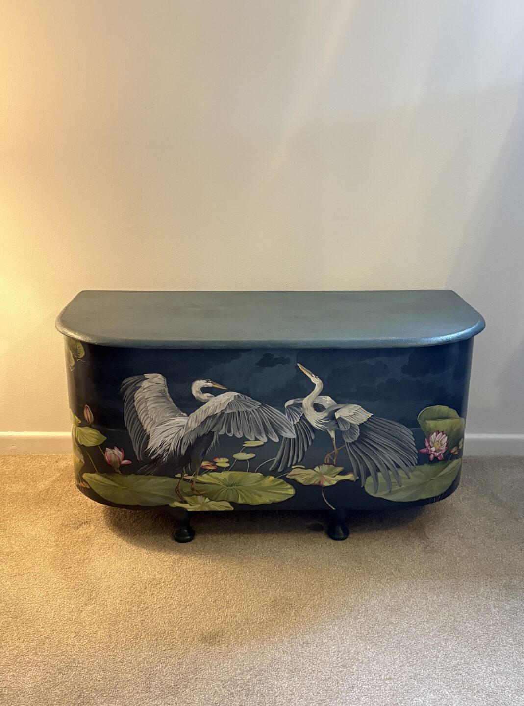 Ardeidae Amare (Heron Love) Art Nouveau Blanket Box - Image 3