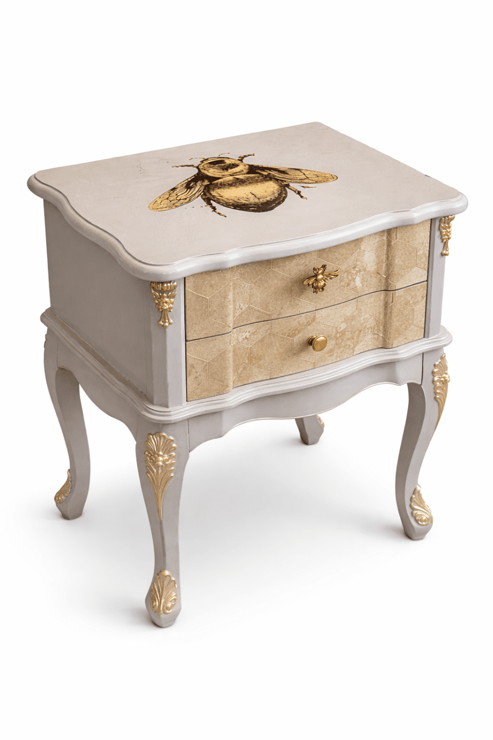2 Beautiful Restored Bedside Tables with Timorous Beasties Design