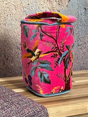 Cerise Bird of Paradise Velvet Fabric Doorstop (Ian Snow Fabric)
