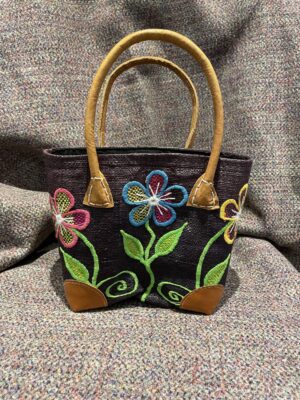 Handmade Bag/ Basket with Embroidered Motifs