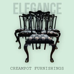6 George II Style Restored Dining Chairs with "Anna Hayman Designs" Fabric